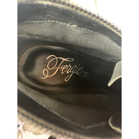 Fergie Ophelia Suede Wedge Ankle Booties, Zipper Detail, Black, Size 10 - Picture 4 of 6